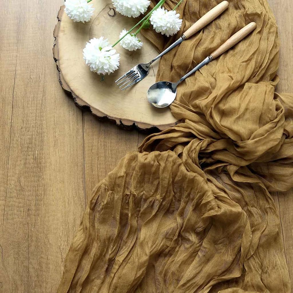 2 шт. марля для сервировки стола, марлевая дорожка для стола, полупрозрачная персонализированная ретро-столовая винтажная свадебная декоративная дорожка для обеденного стола