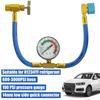 Refrigerant Charge Hose R1234YF Car Conditioning Self-Sealing Recharge Hose with Gauge 1/2 Acme Thread Low Side Quick Coupler