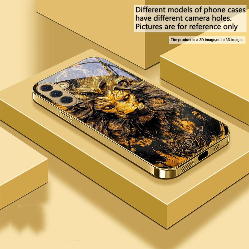 Zhenshan Spirit Beast Для Samsung A73 A72 A71 A42 A56 A55 A54 A53 A52s A52 A51 A36 A35 A34 A33 A32 16 14 Золотой стеклянный чехол для телефона