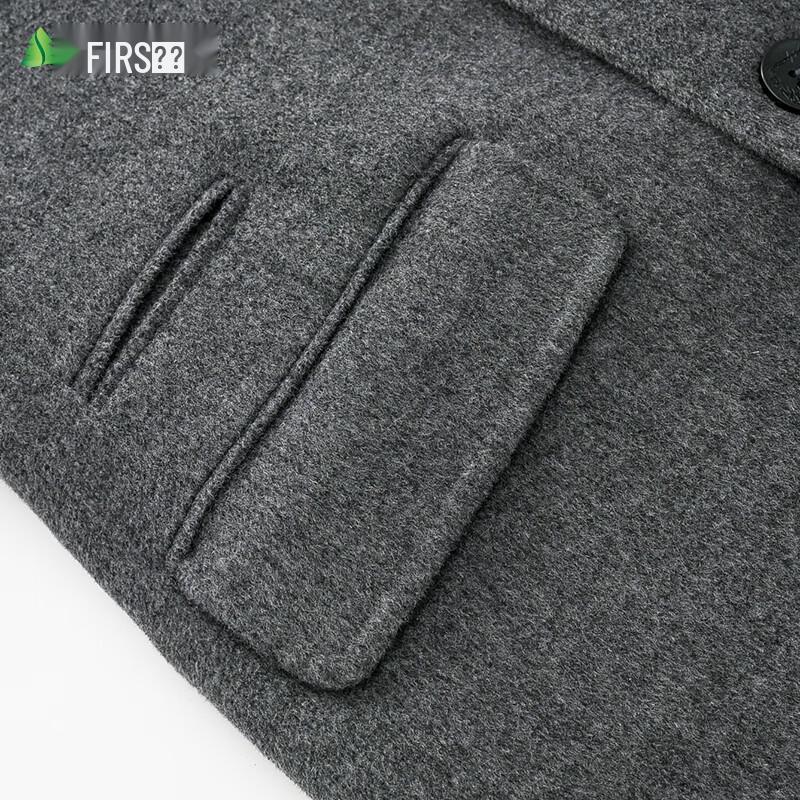 Мужское двустороннее полупальто средней длины из смесовой шерсти