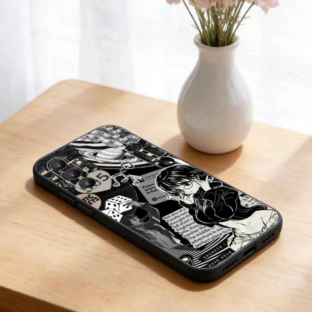 Anime Wallpaper Phone Case For Samsung Galaxy A73,21,22,32,71,53,52,51,80,5G Soft Black Cover