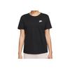 Nike Однотонная футболка с круглым вырезом и логотипом, женские топы, черные DX7902-010