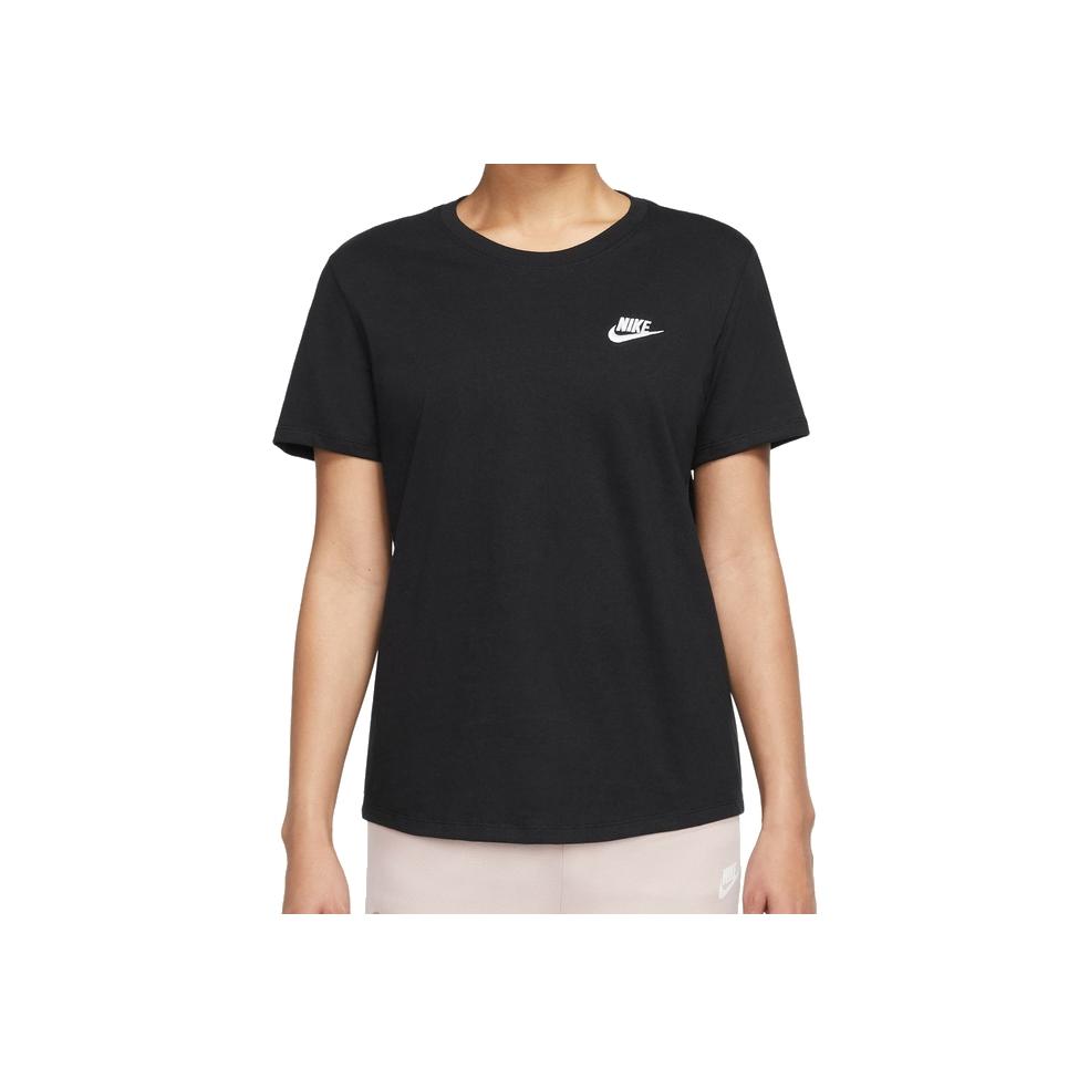 Nike Однотонная футболка с круглым вырезом и логотипом, женские топы, черные DX7902-010