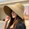 Sun hat children summer commute versatile small sun brim show face small sun hat can tie ponytail empty top hat