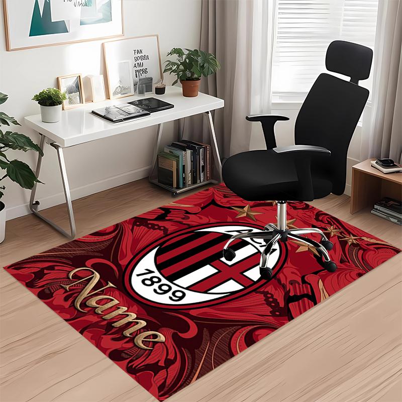Custom Name Ac Milan Printed Carpet Rug For Office Chair Living Room Bedroom Kitchen Room Decor Gifts