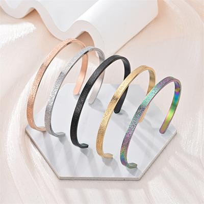 1шт титановый стальной браслет C-образный открывающийся матовый браслет модные популярные аксессуары для рук