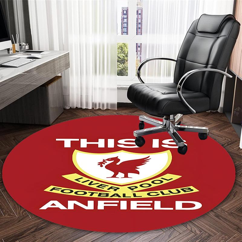 1pc L-Liverpool Carpet, Round Rug, Comfortable, Suitable for Entryways, Living Rooms, Office, And Bedrooms, Christmas Decoration
