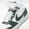Детские кроссовки Nike Court Borough Mid 2 Белые с Винтажным Зеленым (GS) Белый/Винтажный зеленый