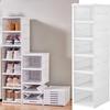 1/3/6 Layers Foldable Shoe Rack White Transparent Shoe Storage Shelf Shoes Box Home Organizers