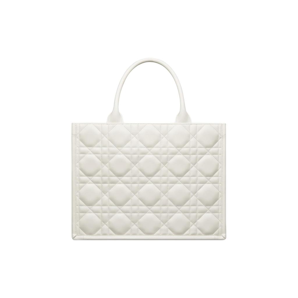 DIOR BookTote Cow Leather Handbag Medium Women's Milk White M1324OWHP-M030