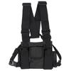 Chest Pack Adjustable Multi Pocket Functional Harness Front Vest Rig Bag for OutdoorBlack