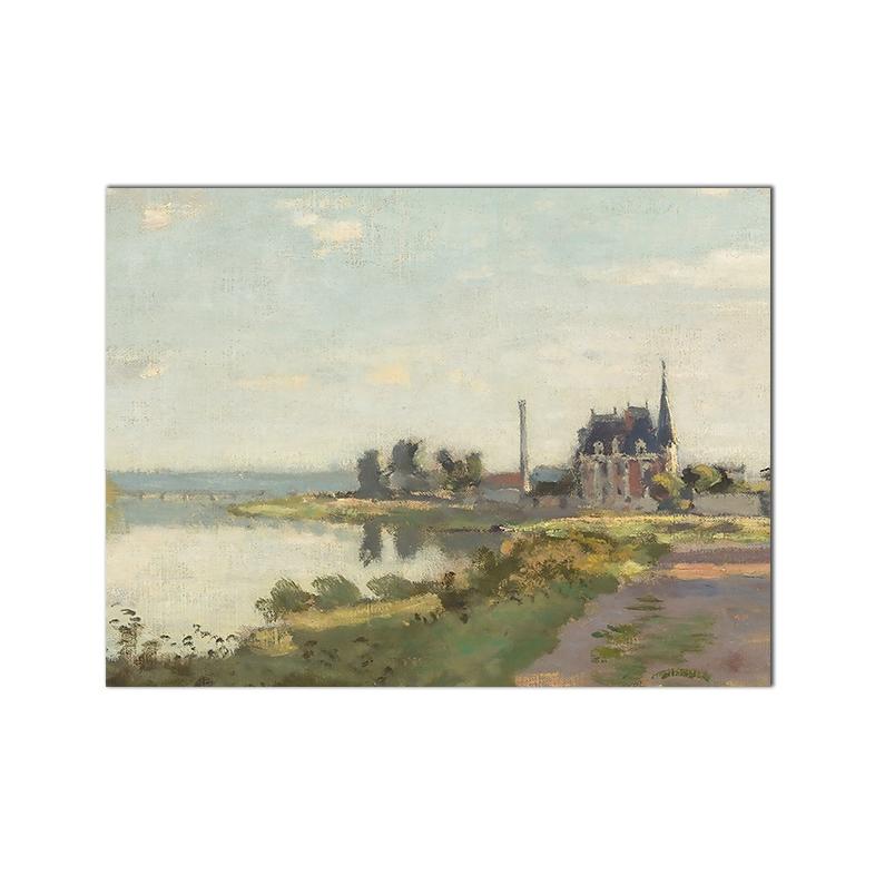 Country Nature Landscape Poster Oil Painting Vintage Canvas Print Country Green Wall Art Picture Farmhouse Room Decoration