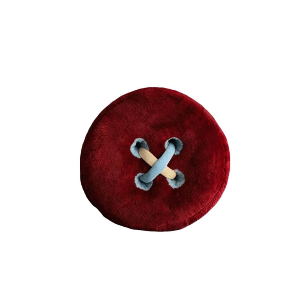 Fluffy Texture Stuffed Cushion Soft Sofa Cushion Creative Button Accent Pillow Bedroom