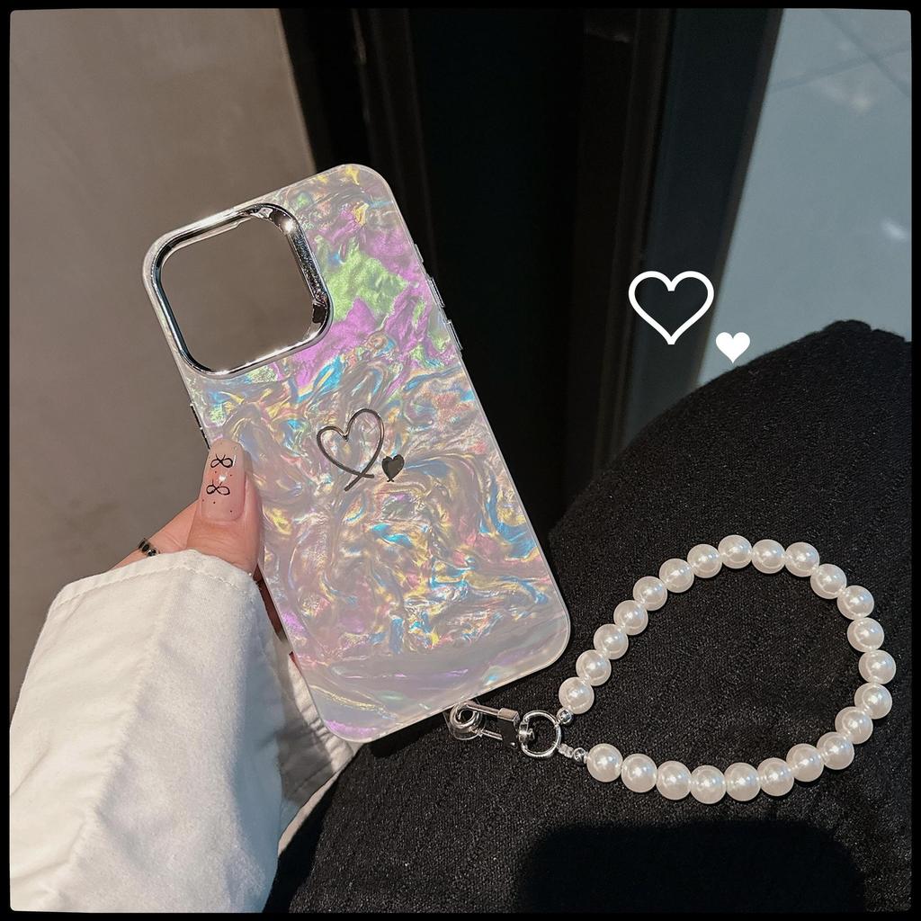 Pearl Hand Chain Love Phone Case For IPhone X/XR/XS MAX/11/12/13/14/15/16/Pro/Plus/Pro Max, Perfect Birthday Gift for Famliy, Friends and Partners