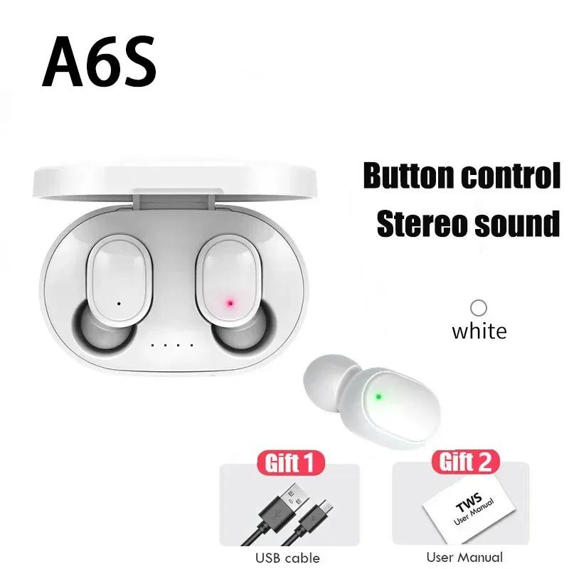 A6S Беспроводная Bluetooth-гарнитура 5.0 Наушники Спортивные звонки Музыкальные наушники-вкладыши с микрофоном для смартфонов
