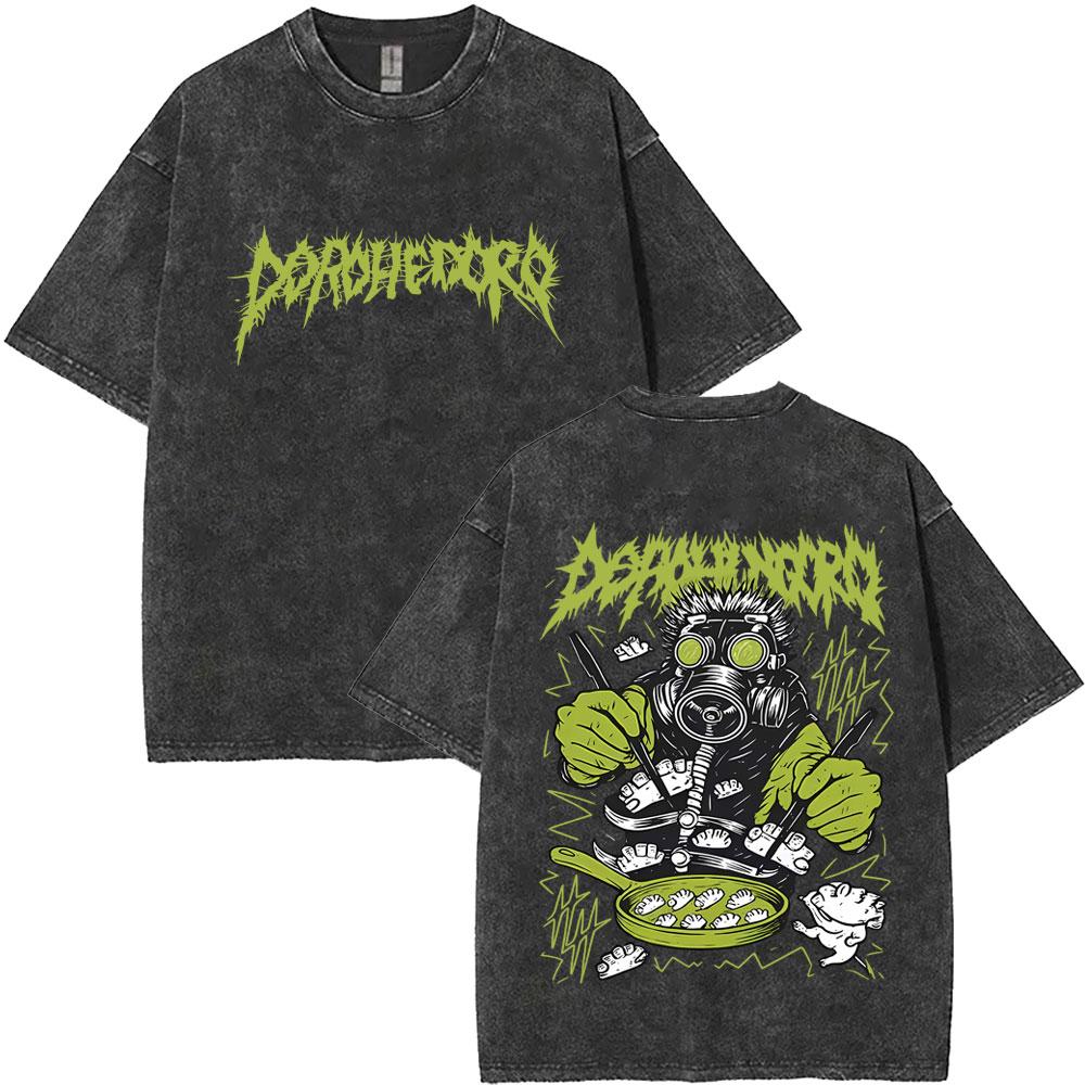 Washed Vintage Anime Dorohedoro Ebisu Noi Nikaido Kaiman Graphic T Shirt Men Casual Cotton Tshirt Male Gothic Horror Streetwear
