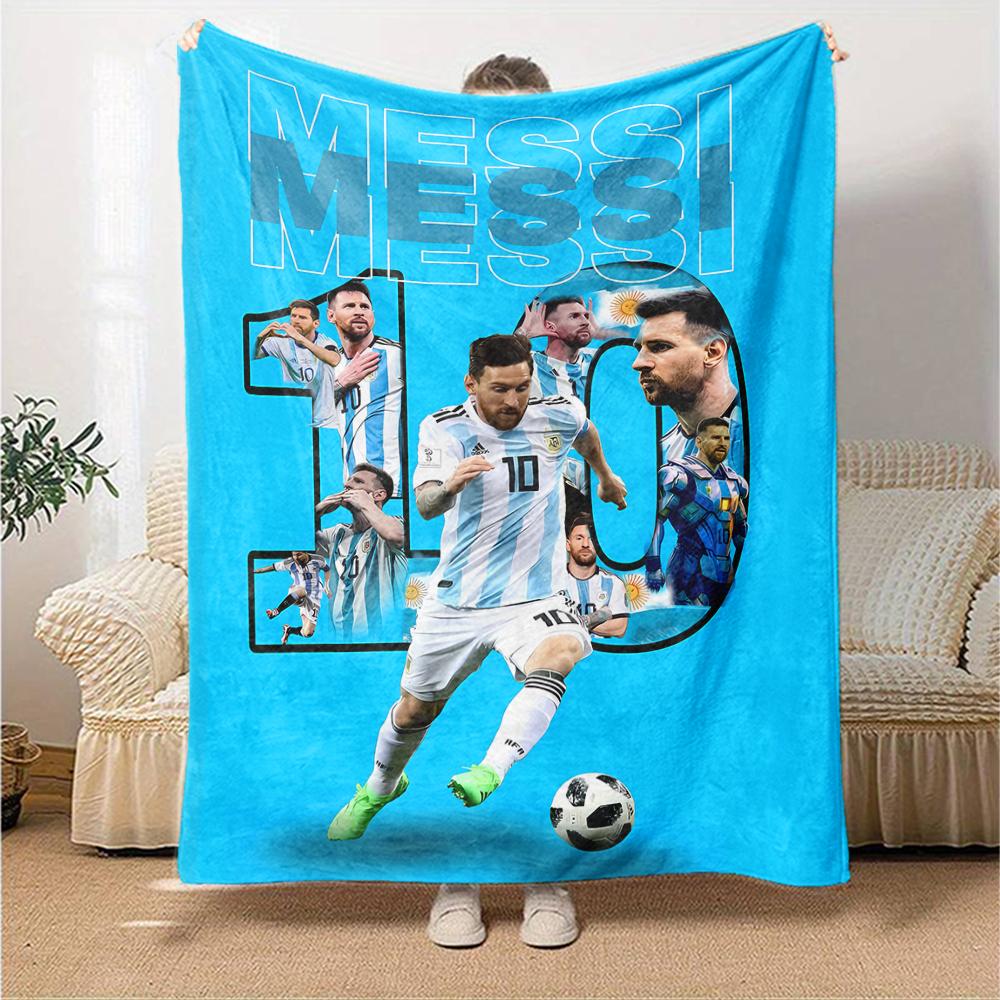 1pc Football Star (2) Blanket, Gift, for Men and Women, Soft Blanket, Good for Sofa Bed Couch Travel, Lightweight Flannel Blanket