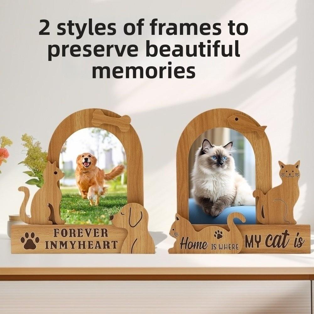 Wood Pet Photo Frame Dog/Cat Shape Photo Album Frame Picture Frame  Pet Lovers