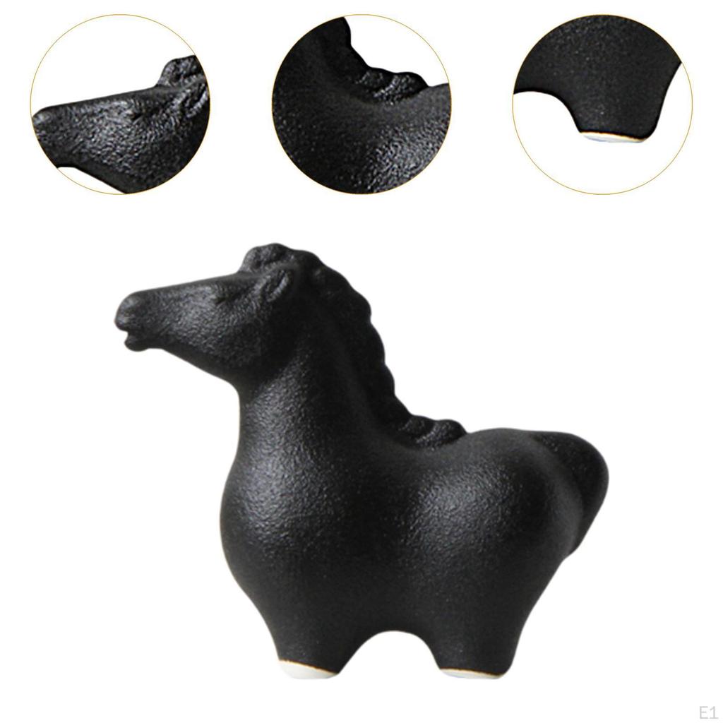 Керамическая статуэтка лошади, подарочная коллекционная скульптура животного, настольное украшение для книжной полки