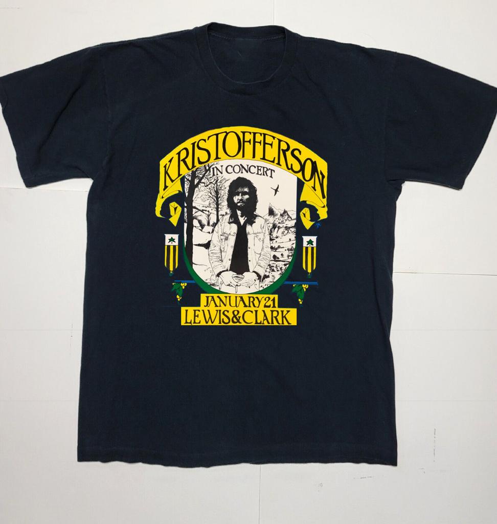 Kris Kristofferson Concert Poster Short Unisex T-Shirt Cotton Full Size
