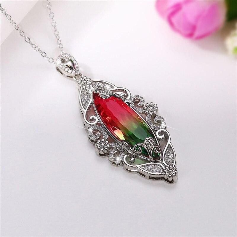 Huitan Gorgeous Women Necklaces With Hollow Out Pattern Brilliant Cubic Zircon Anniversary Event Party Event Lady 'S Necklaces Nice Present Gift Idea