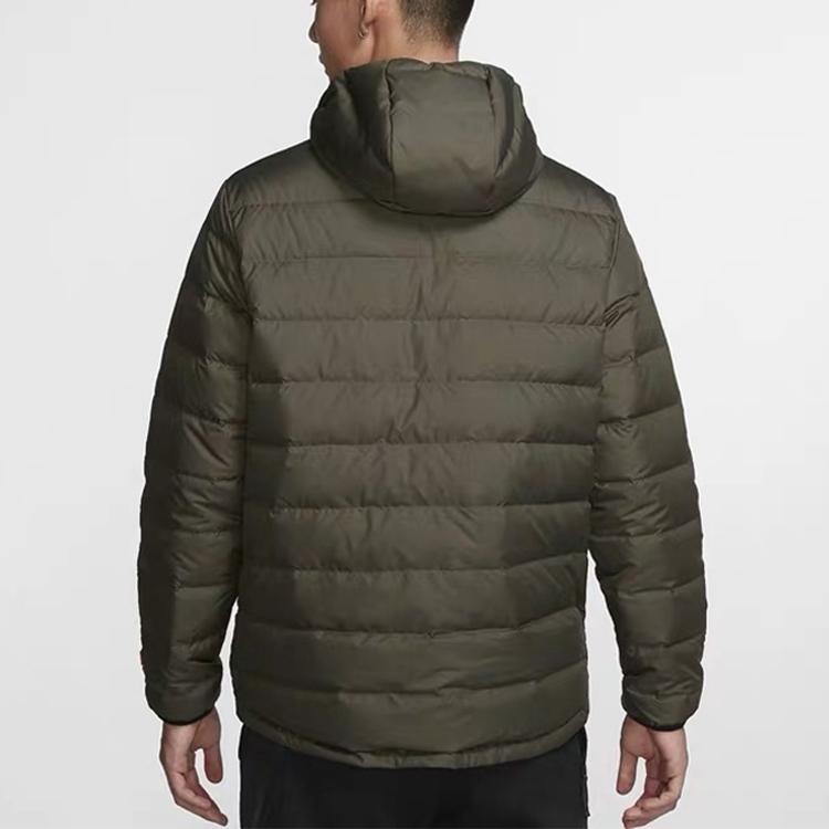 Nike Warm Casual Sports Hooded Down Jacket Men Outerwear Green AT3911-325