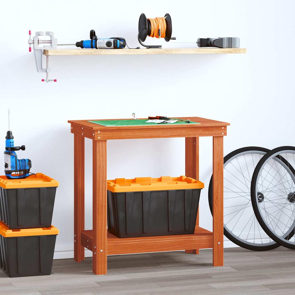 Workbench Wax Brown 80 x 50 x 80 cm Solid Pine Wood