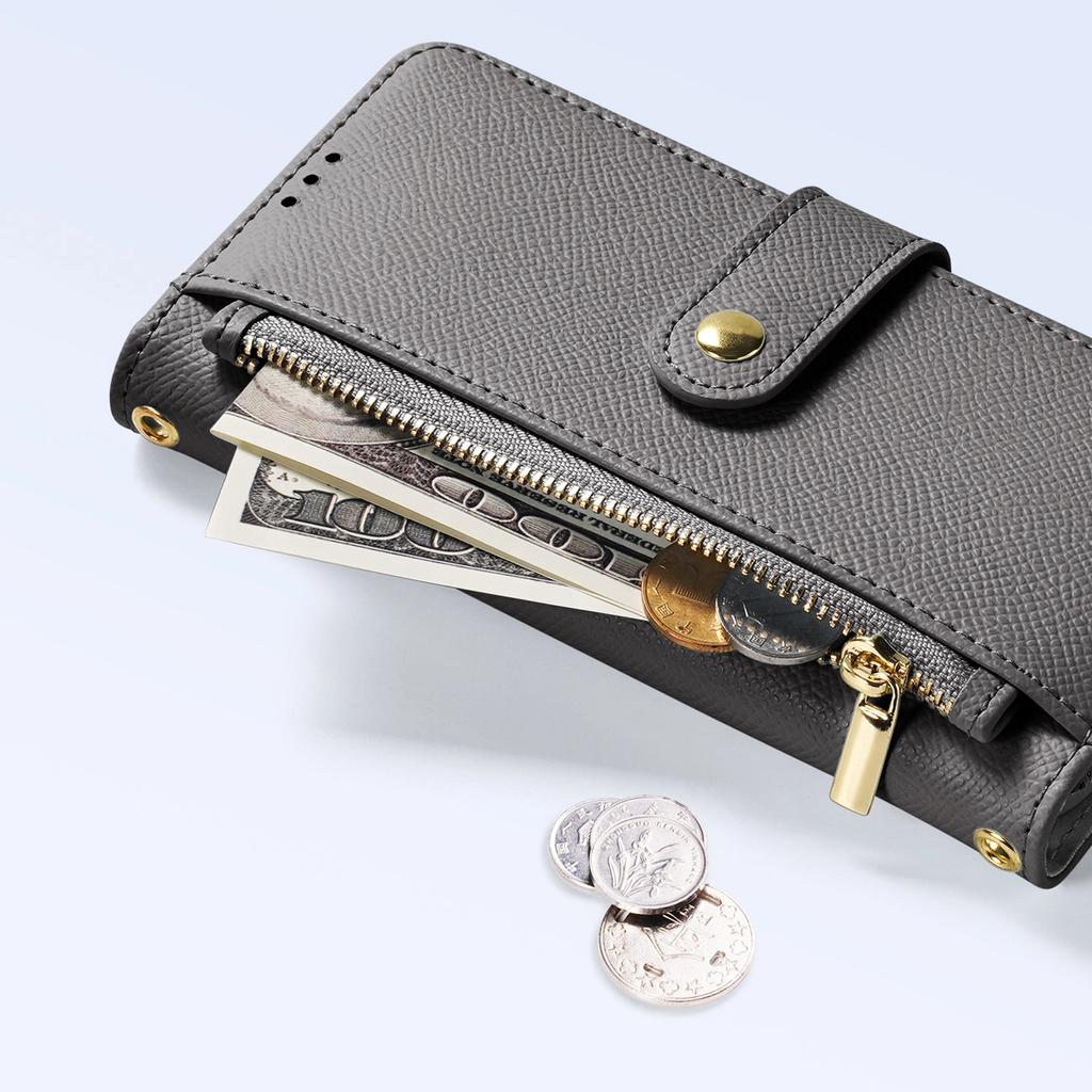 Etui skórzane Dux Ducis Lawa na iPhone 15 Pro - szare