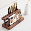 Подставка для ручек Creative с 9 слотами Многофункциональная подставка для сотового телефона Подставка для телефона Деревянный держатель для ручек из ореха