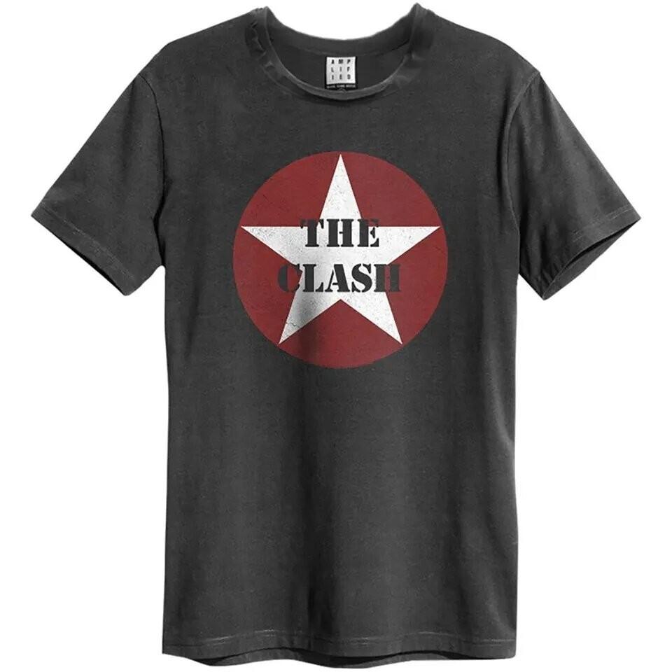 Винтажная футболка с логотипом The Clash Star, с коротким рукавом, хлопок, размеры от S до 5XL