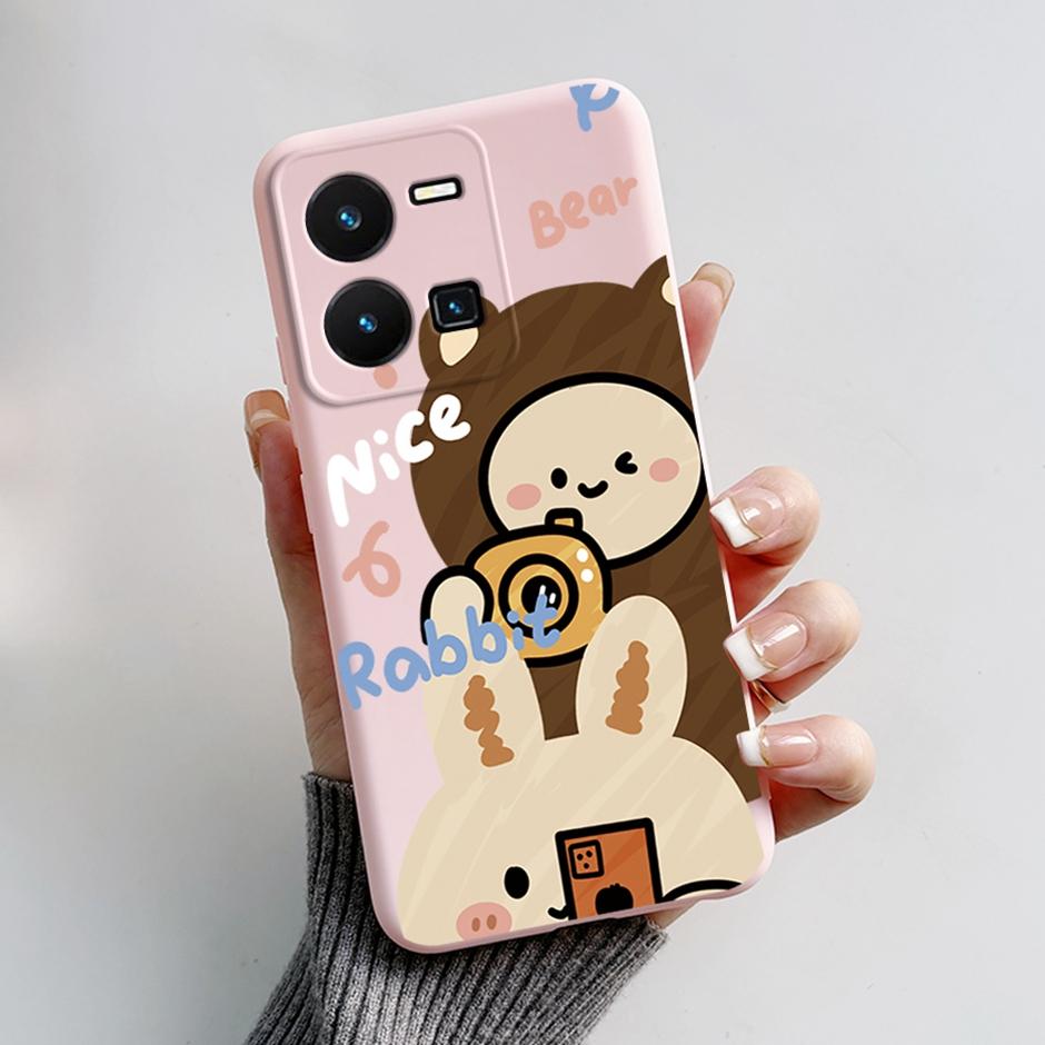 Для vivo Y35 4G Защитный чехол Для vivo Y35 4G Модные мультяшные чехлы для телефона Для vivo Y35 4G Красивая задняя крышка с рисунком Coque