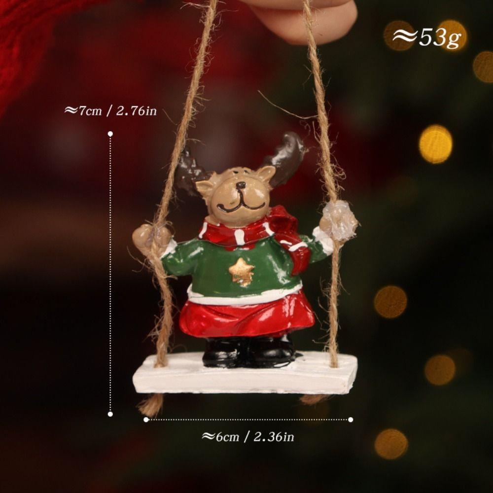 Santa Clasu Christmas Hanging Decoration Nordic Style Iron Material Xmas Tree Pendant Exquisite Creative Christmas Ornament