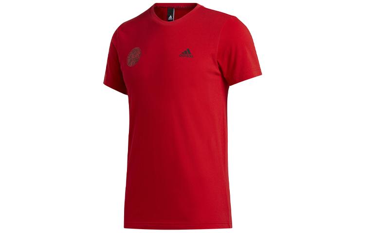 adidas Футболки Мужские Светло-алый Круглый вырез Умеренный Прямой крой FU6220