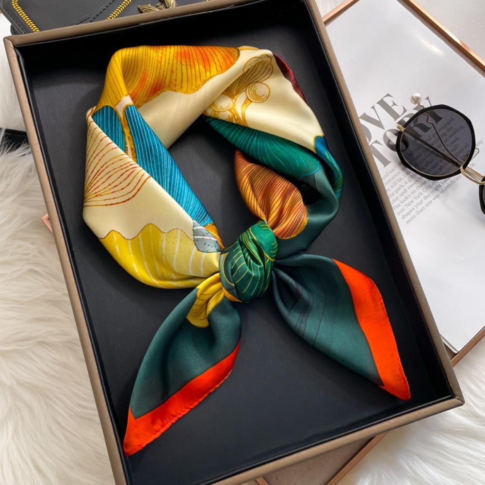 Sweet Triangle Headband French Pastoral Style Silk Scarf Korean Hair Scarf For Girl Women