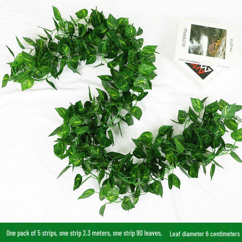 Decorative Indoor Stair Handrail with Climbing Green Leaves for Outdoor, Wedding, or Hanging Display