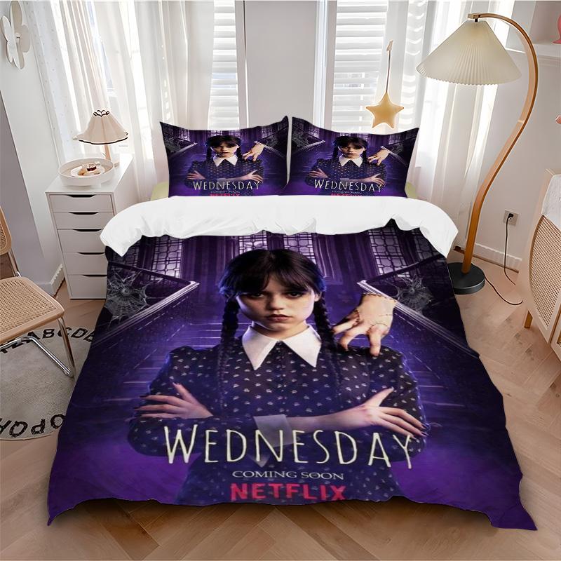 Wednesday Addams Returns Print 3Pcs Bedding Setduvet Cover With 2 Bedropillowcase Home Birthday Gift