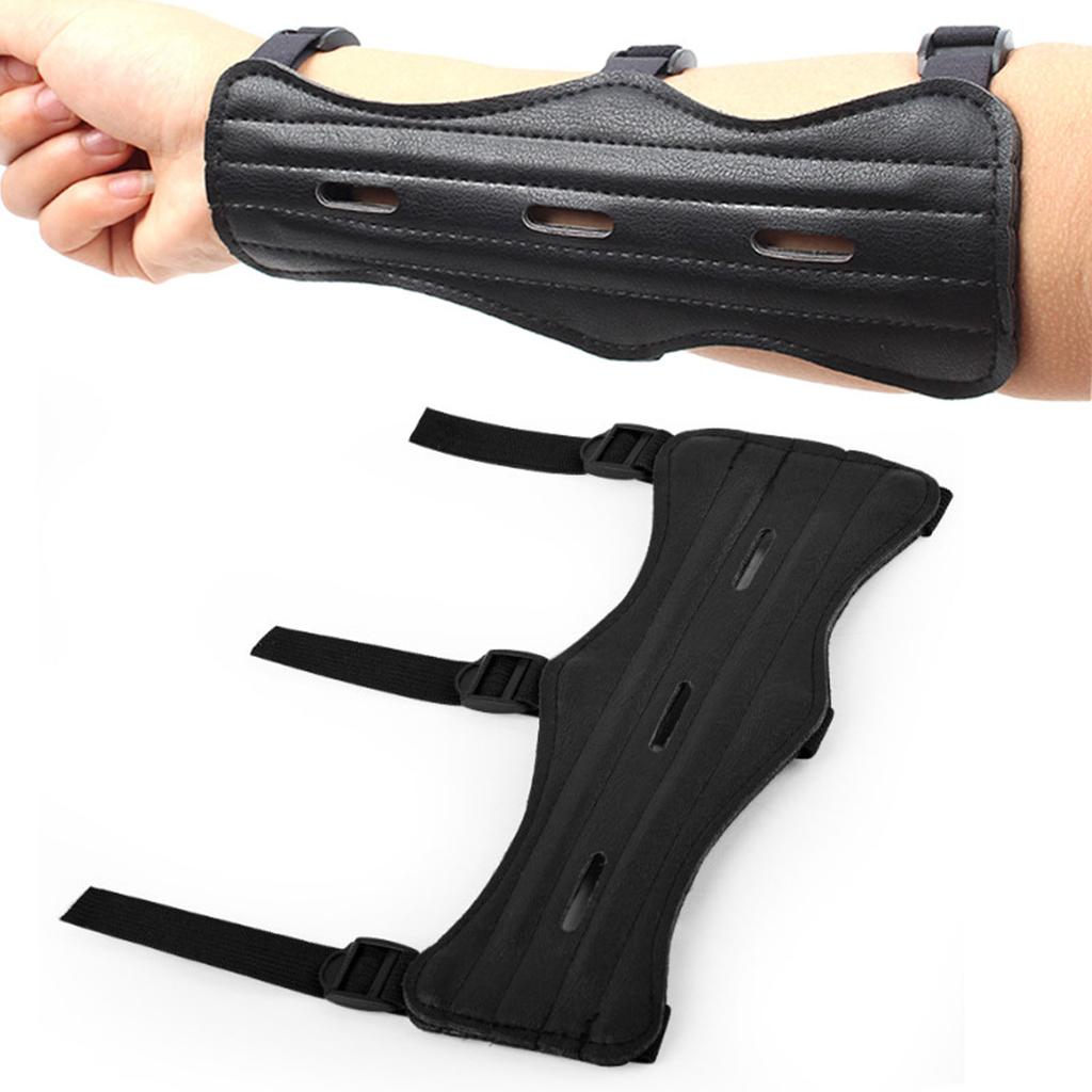 Archery Arm Protector PU Leather Left and Right Hand Universal Archery Forearm Guard for Hunting