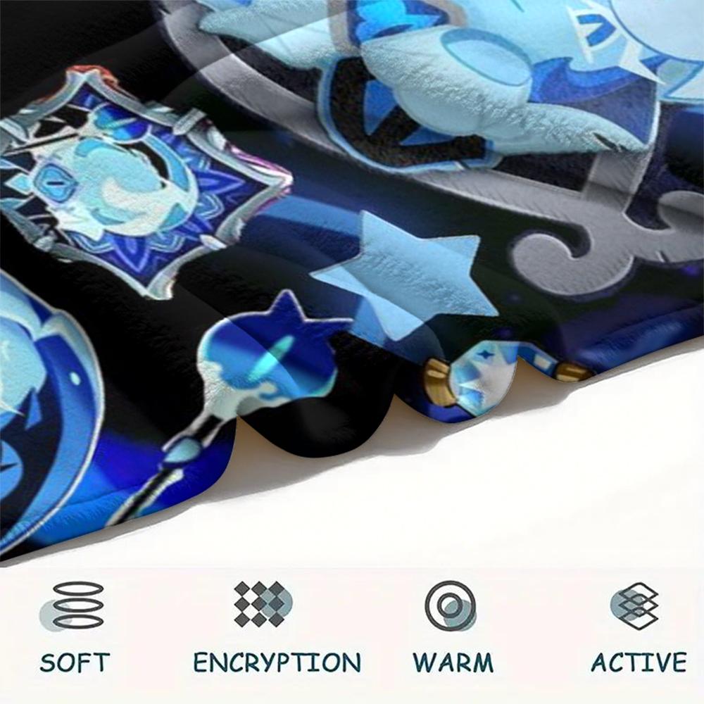 1PC Shadow Milk Cookie Print Flannel Blanket, High quality Comfortable for All Seasons, Home Decor, Warmth and Comfort, Perfect for Christmas Gifts152