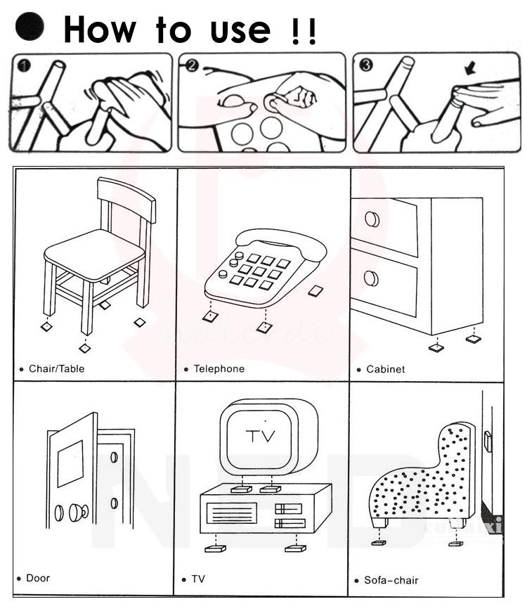 Rubber Pads For Chair Legs 1-24pcs Anti Slip Mat Bumper Damper Non-Slip Round Square Self Adhesive Table Feet Protector Hardware