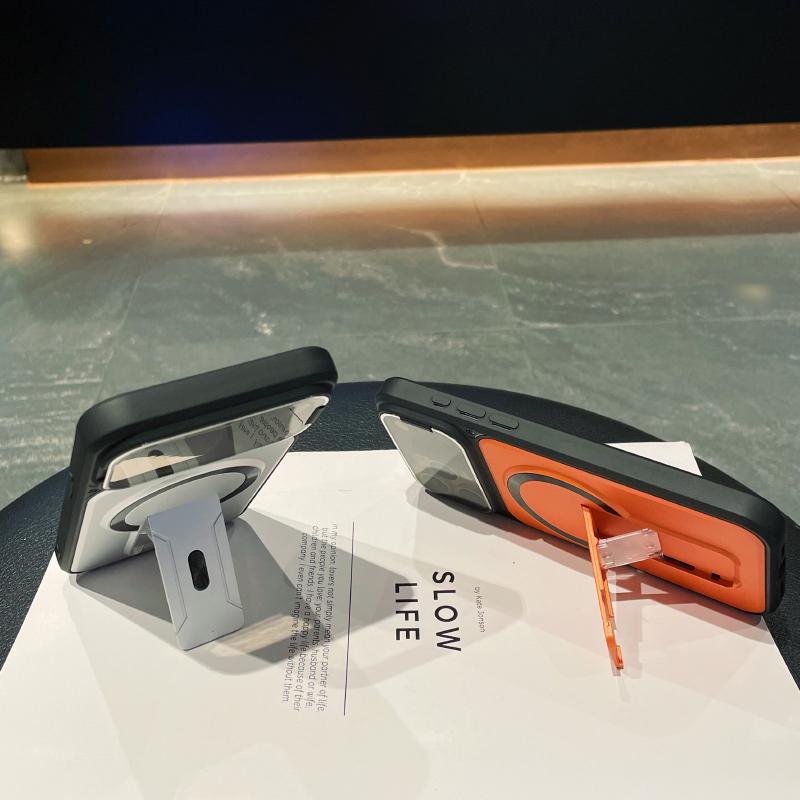 Для Magsafe Магнитный Складной Держатель Прозрачная Защита Линзы Броня Чехол для Телефона Для iPhone 17 Pro Max 15/11/12/13/14/16 Pro Max
