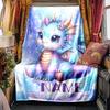 Fantasy Dragon With Colorful Scales And Flowers Blanketcustomizable With Your Namecomfortable And Stylish Perfect For Travel Beds Chairs Offices Sofas