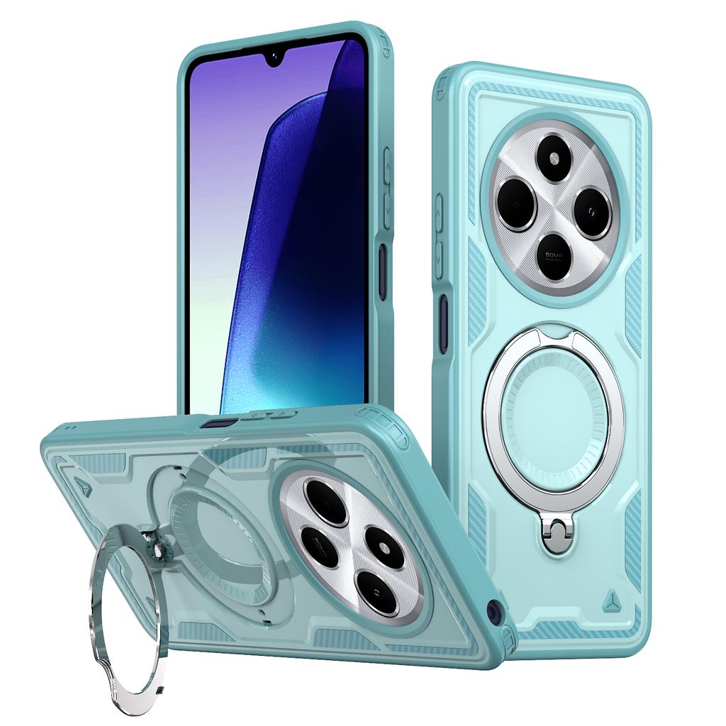 Магнитная подставка-кольцо Складной кронштейн Чехол для телефона Для Xiaomi Redmi 14C 13C 12C 12 13 Turbo 4 Pro Двухслойный бампер Противоударный чехол