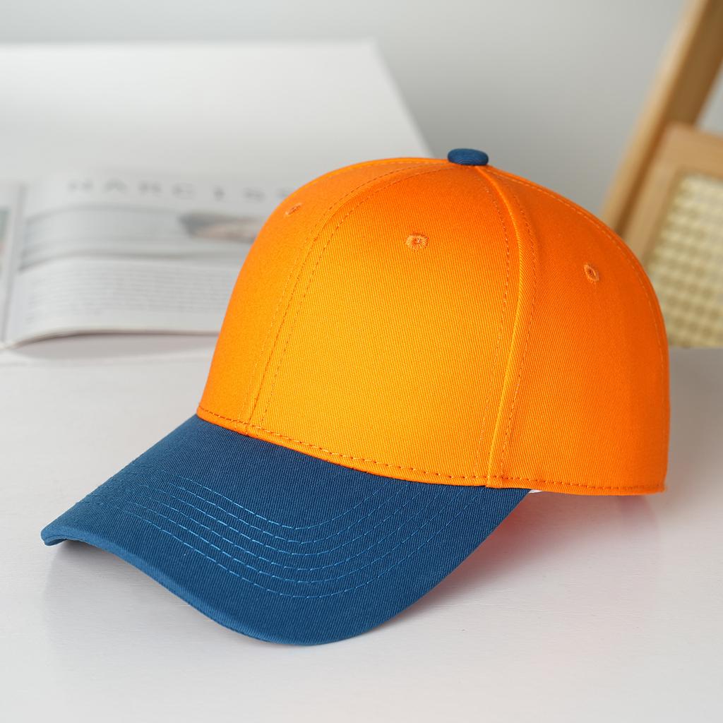 Cotton hard top color matching baseball cap Fashion commuter versatile casual cap Student hat Outdoor baseball cap