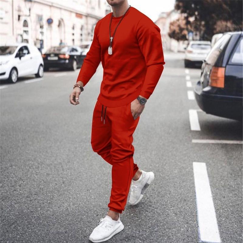 Unisex Oversized Fleece Sweatshirt Set Casual Long Sleeve Top Pants Fall Sport Leisure Wear