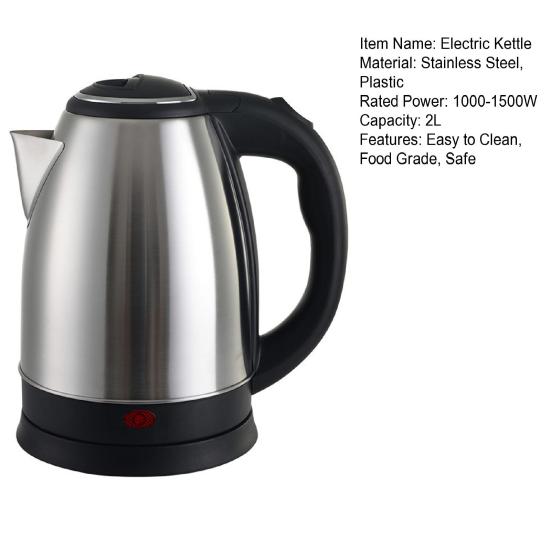 Маленький электрический чайник объемом 2 л с эргономичной ручкой, легко моющийся, портативный дорожный чайник, мини-водонагреватель с автоматическим отключением