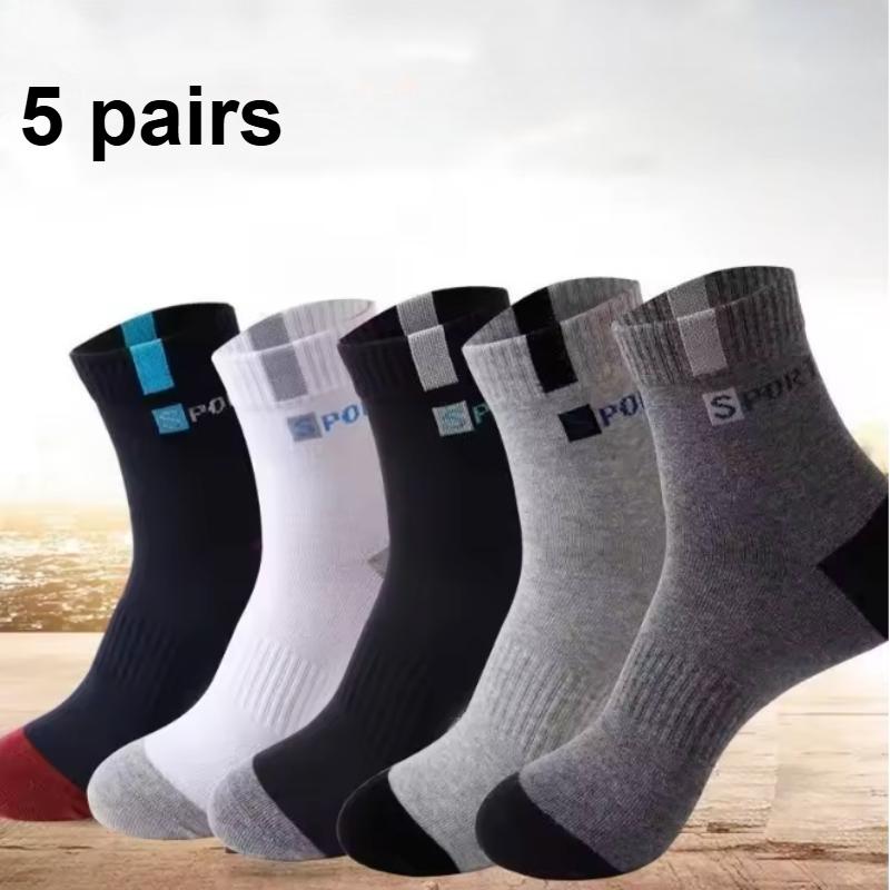 5 ПАР Мужские Деловые Спортивные Носки Мужские Носки Дышащие Контроль Запаха Хлопковые Носки для Осени/Зимы