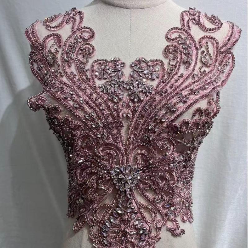 19 цветов Кристаллы ручной работы Бисер Кружево Пришивные Стразы Аппликации для Свадебных Костюмов Вечернего Платья Декор