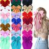 Color Bow Streamer Large Hair Clip Spring Clip Super Fairy Solid Color Back Hair Clip for Women Hair Accessories
