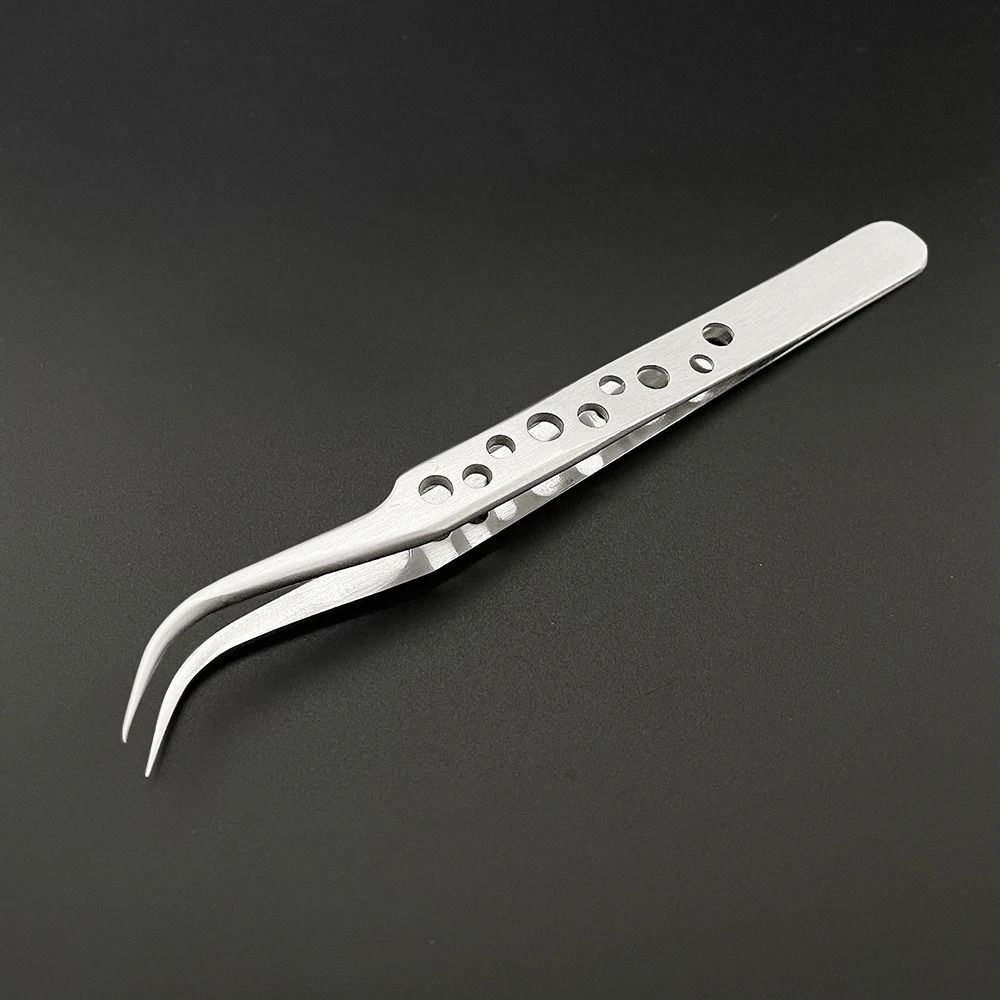 Curved Straight Tip Electronics Industrial Tweezers Repair Hand Tools Eyelash Nail Enhancement