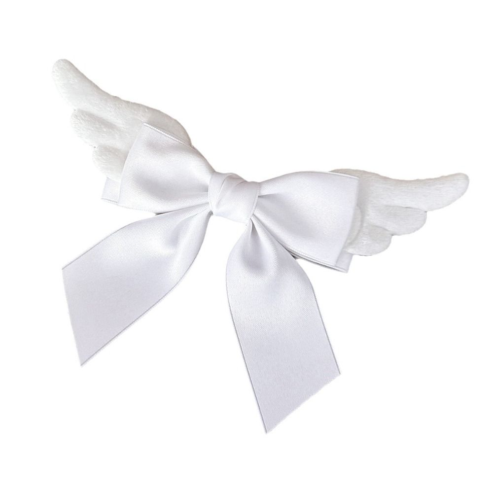 Creative Angel Wing Hair Clip Y2K Hair Barrettes Sweet Cool Satin Bow Hairpin Girls